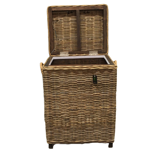 LAUNDRY BASKET RECT w/LINING - KUBU GREY