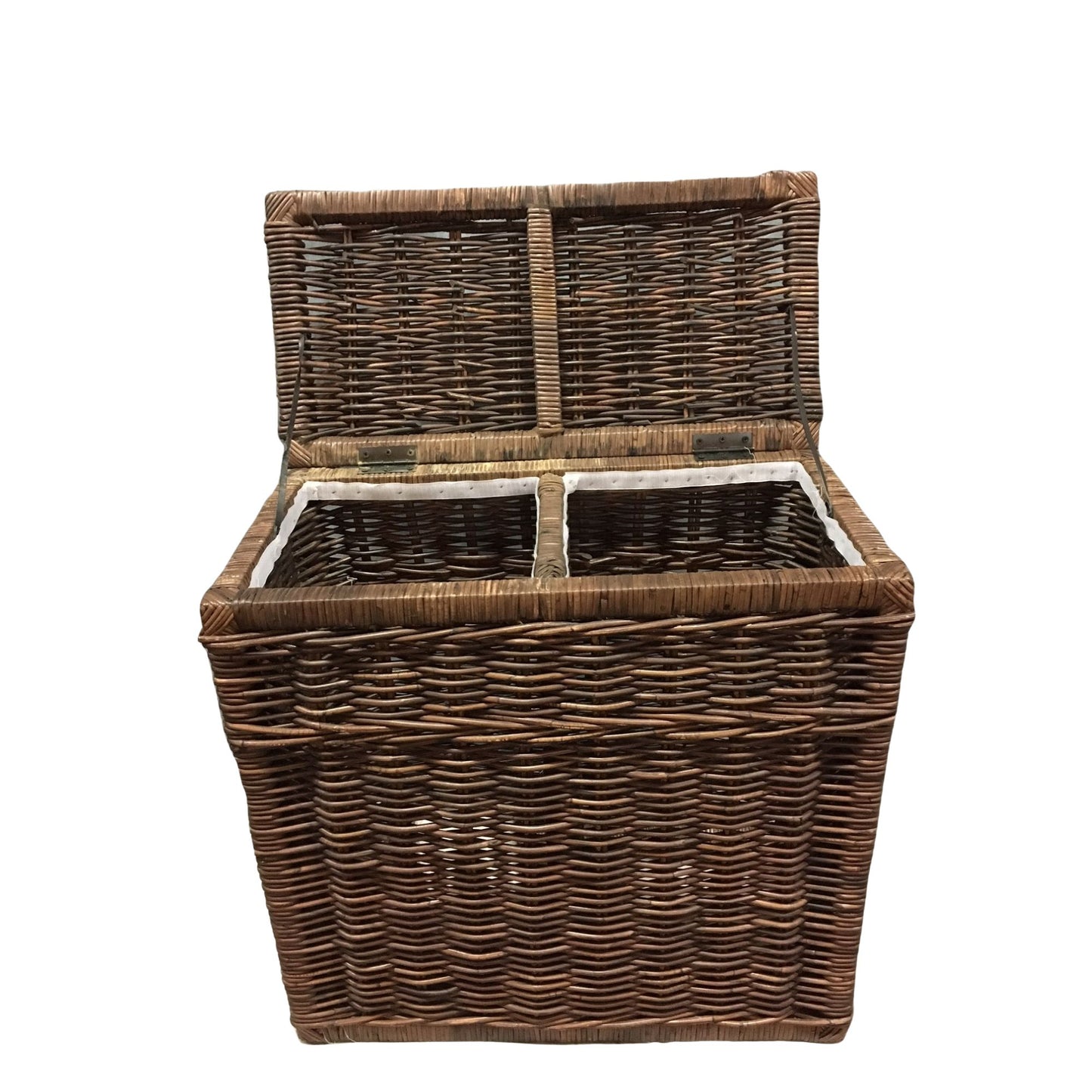 LAUNDRY BASKET RECT w/LINING 2 SECTIONS - CROCODILE NEST