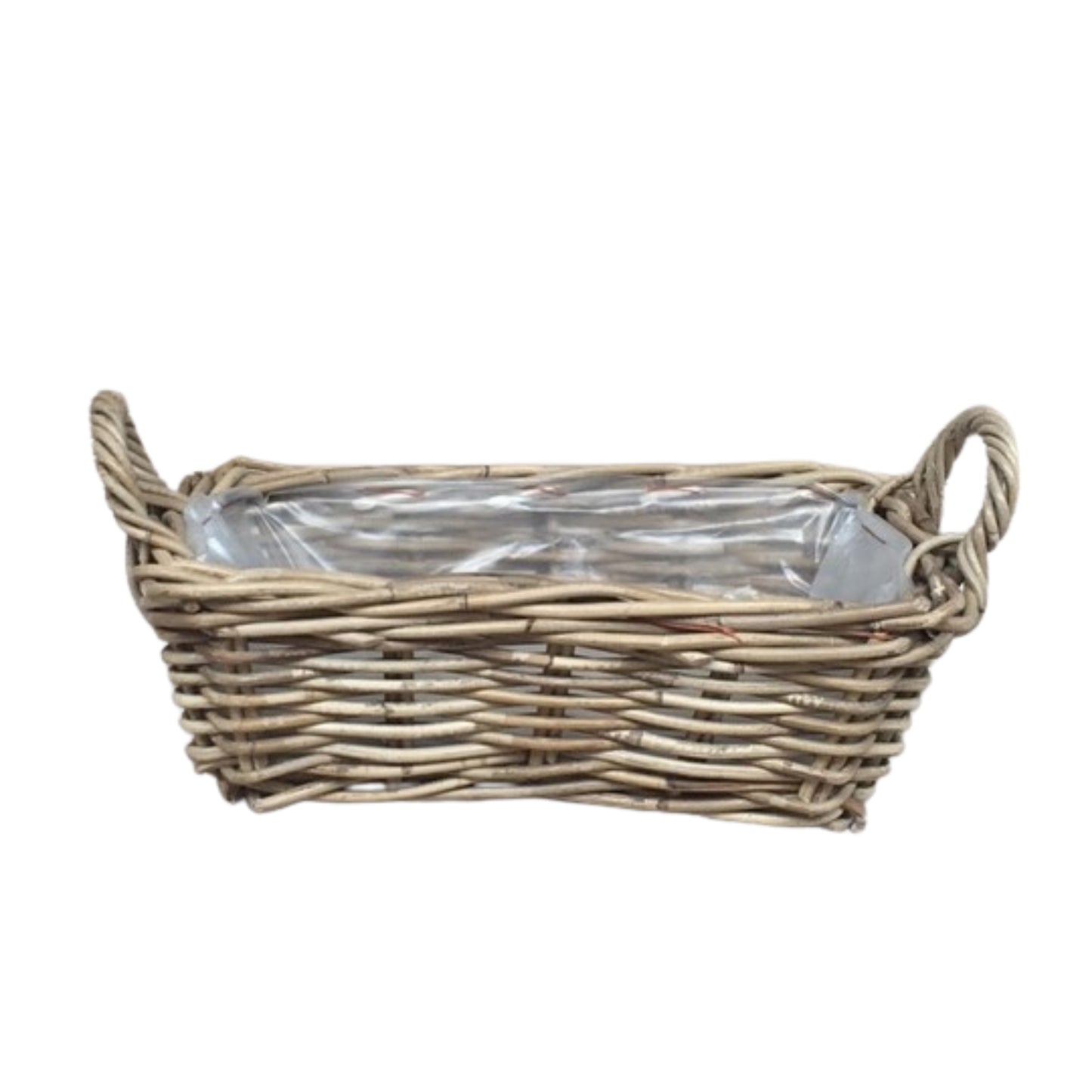RECT. BASKET w/HANDLE KOBOO GREY 37x22xH12cm INCL PLASTIC LINING