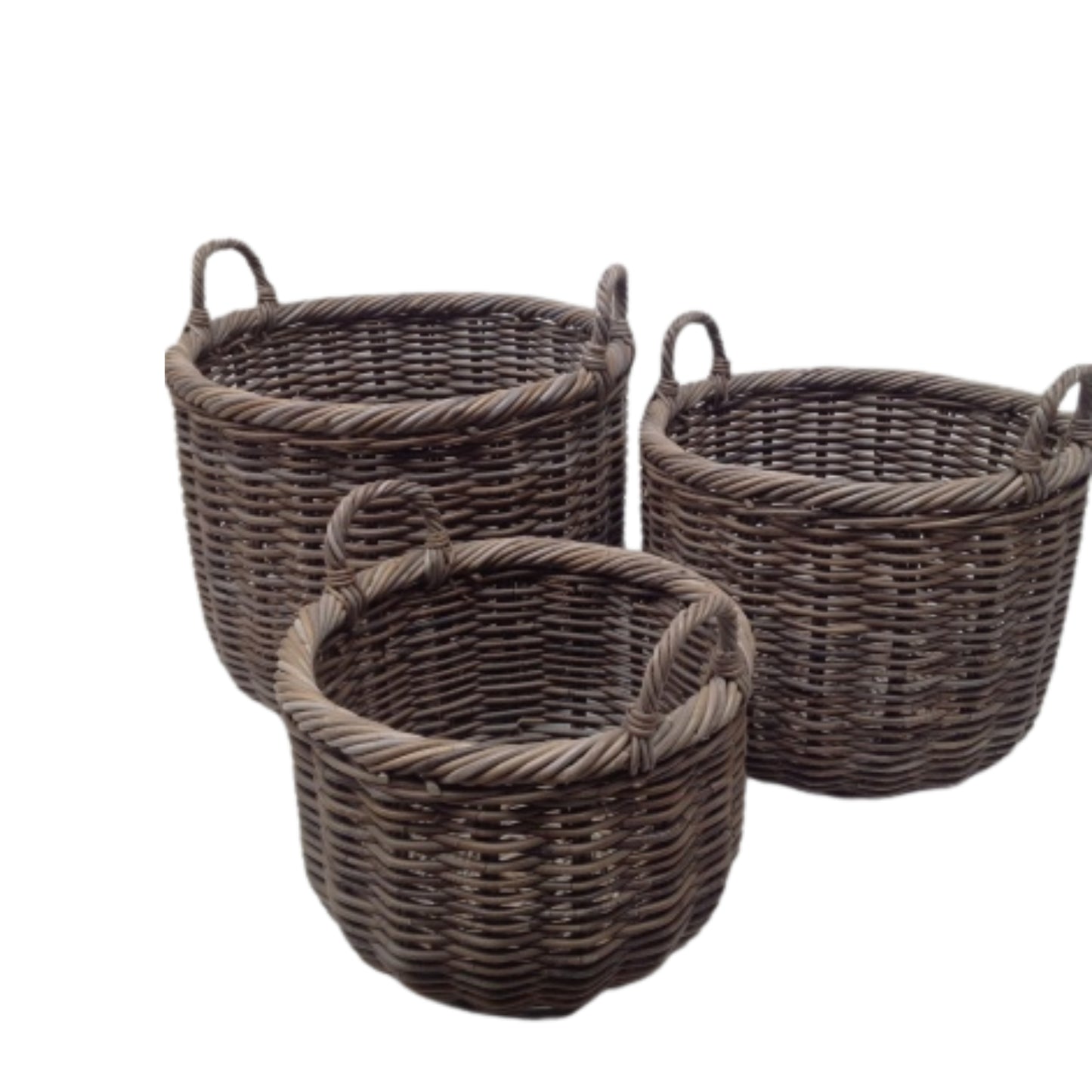 ROUND BASKET S/3 KOBOO GREY