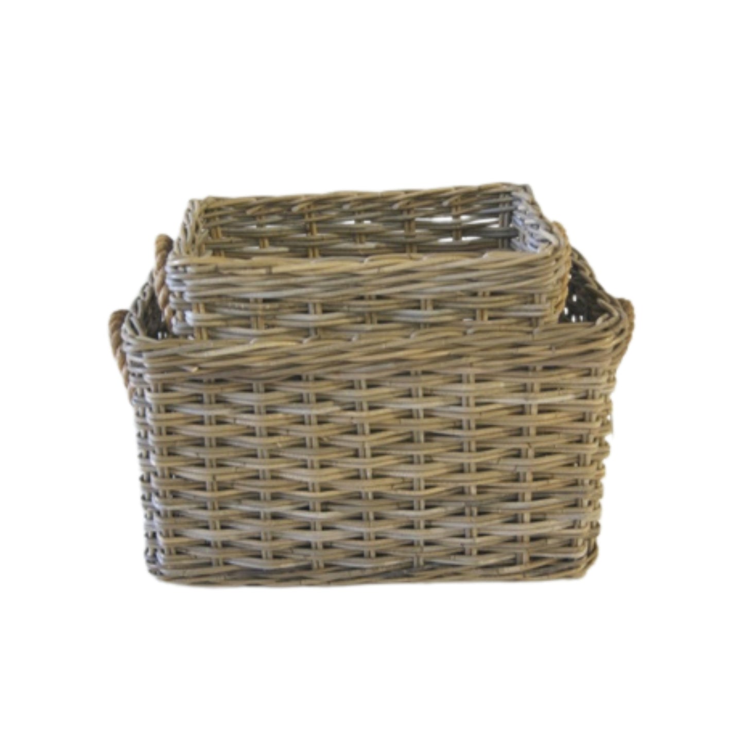RECT BASKET w/ROPE HANDLES S/2