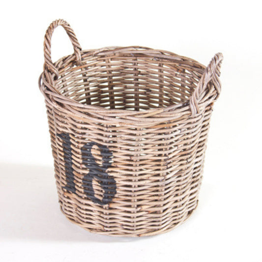 RATTANKORB „18 MEDIUM SIZE SRIMIT GRAU