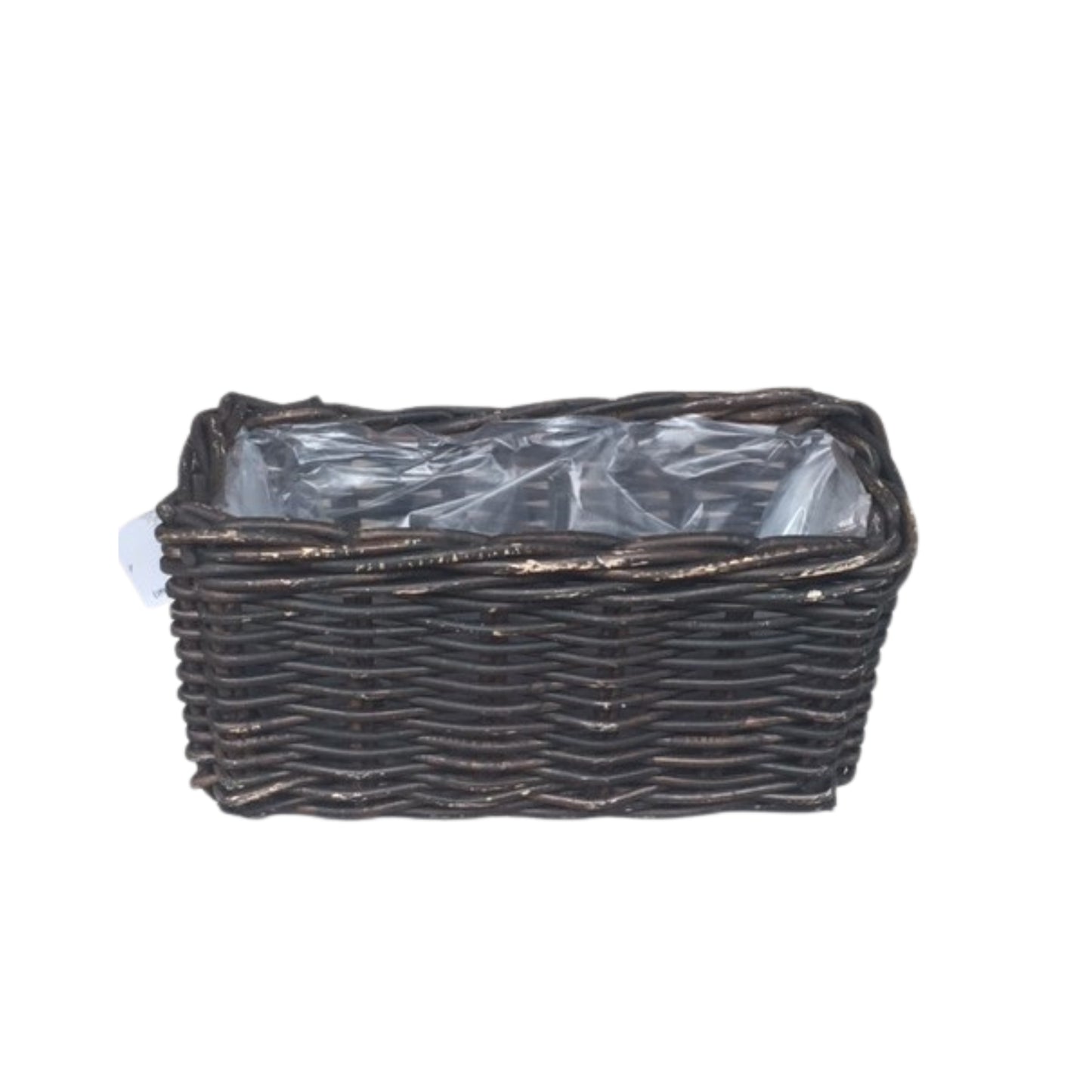 RECT PLANTER MEDIUM 40x23xH20cm CROCO RATTAN INCL PLASTIC LINING