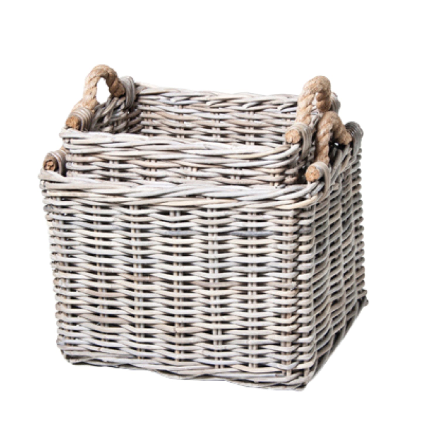 RECHTECKIGER KORB MIT SEILGRIFFEN 2ER-SET