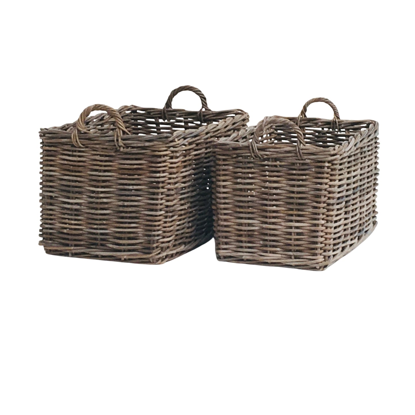 RECHTECKIGER KORB m. OHREN 2er-SET KOBOO GRAU