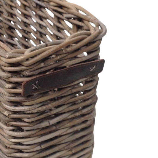 RECHTECKIGER PFLANZKÜBEL MEDIUM MIT LEDERGRIFF KOBOO GREY