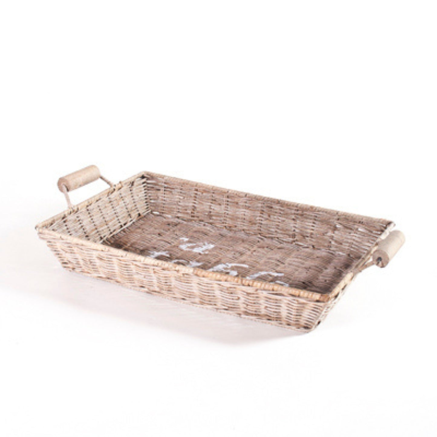 RECT. TRAY w/WOODEN HANDLE ‘A TABLE’
