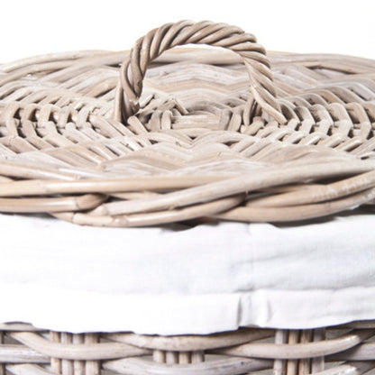 ROUND LAUNDRY BASKET w/LINING S/2