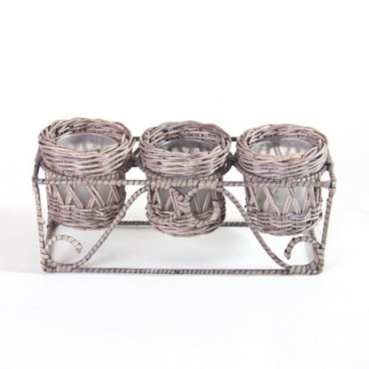 THREE CANDLEHOLDERS W/O GLASS