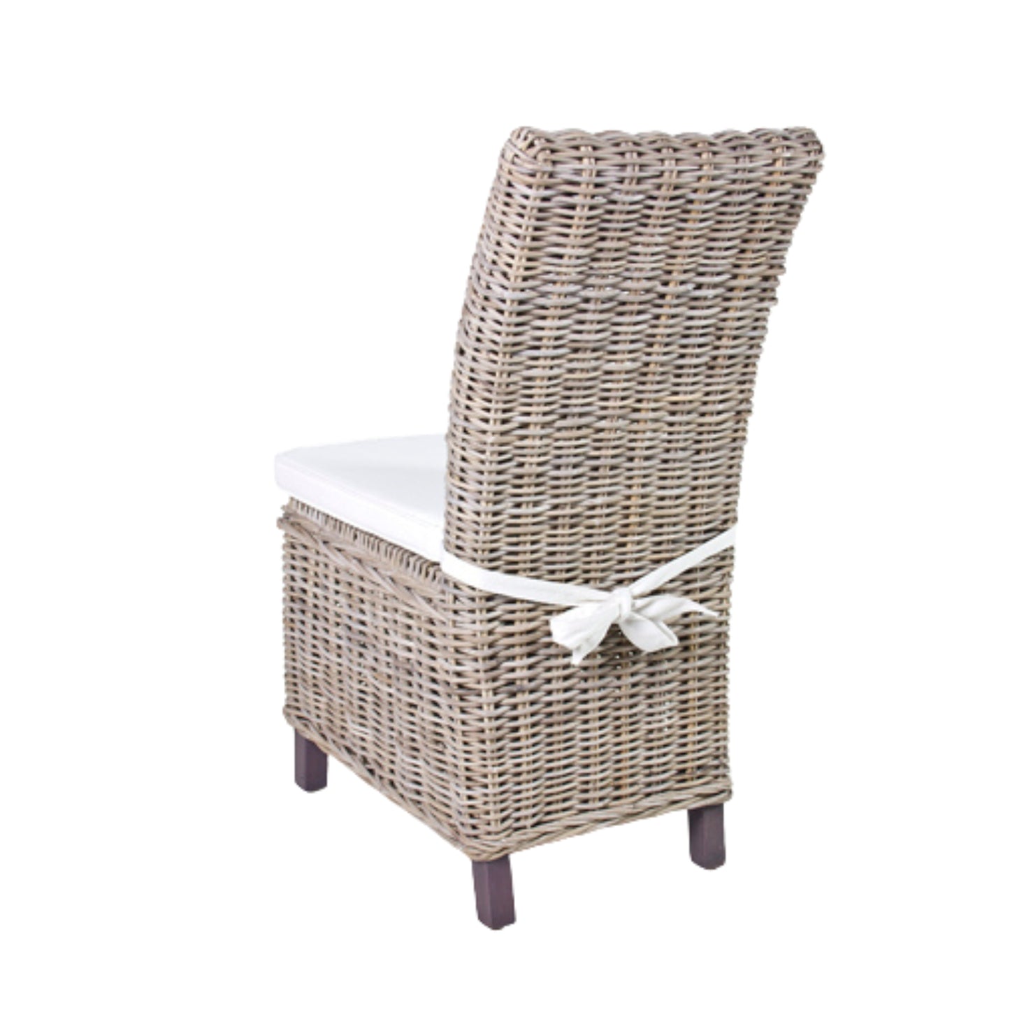 DINING CHAIR KOBOO GREY W/WHITE CUSHION