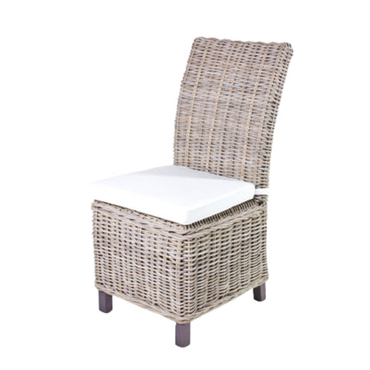 DINING CHAIR KOBOO GREY W/WHITE CUSHION