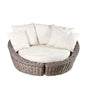 ROUND LOVE SEAT KOBOO GREY W/WHITE CUSHION