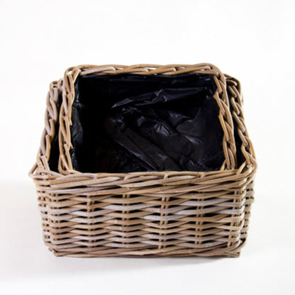 FLOWER BASKET S/2 w/PLASTIC