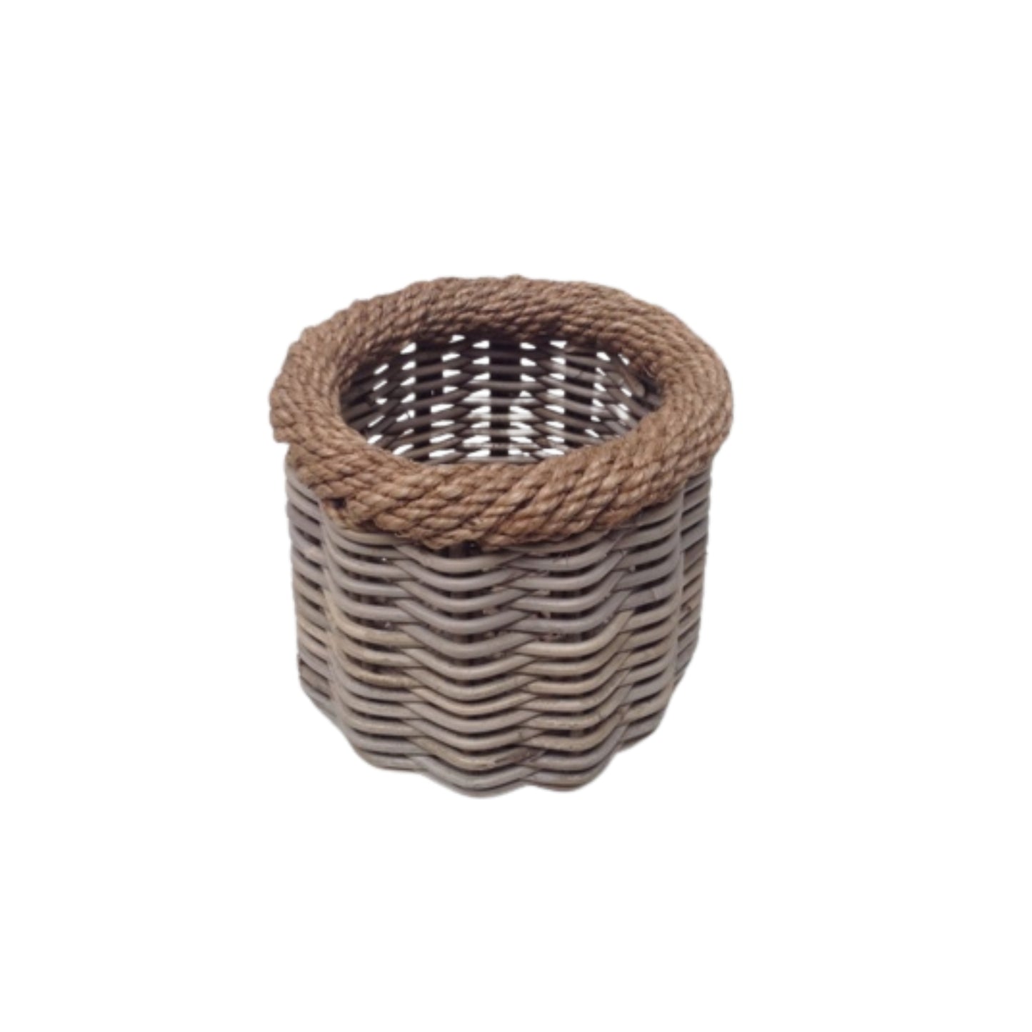 ROUND PLANTER W/ROPE ON TOP KOBOO GREY