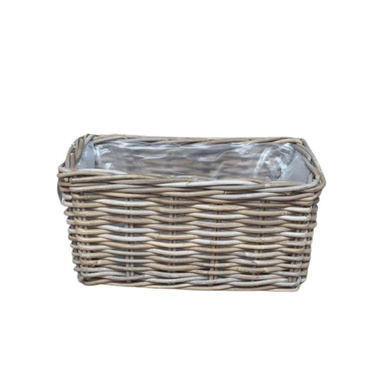 RECHT PLANTER MEDIUM 40x20xH20cm KOBOO GRAU INKL. KUNSTSTOFFEINLAGE