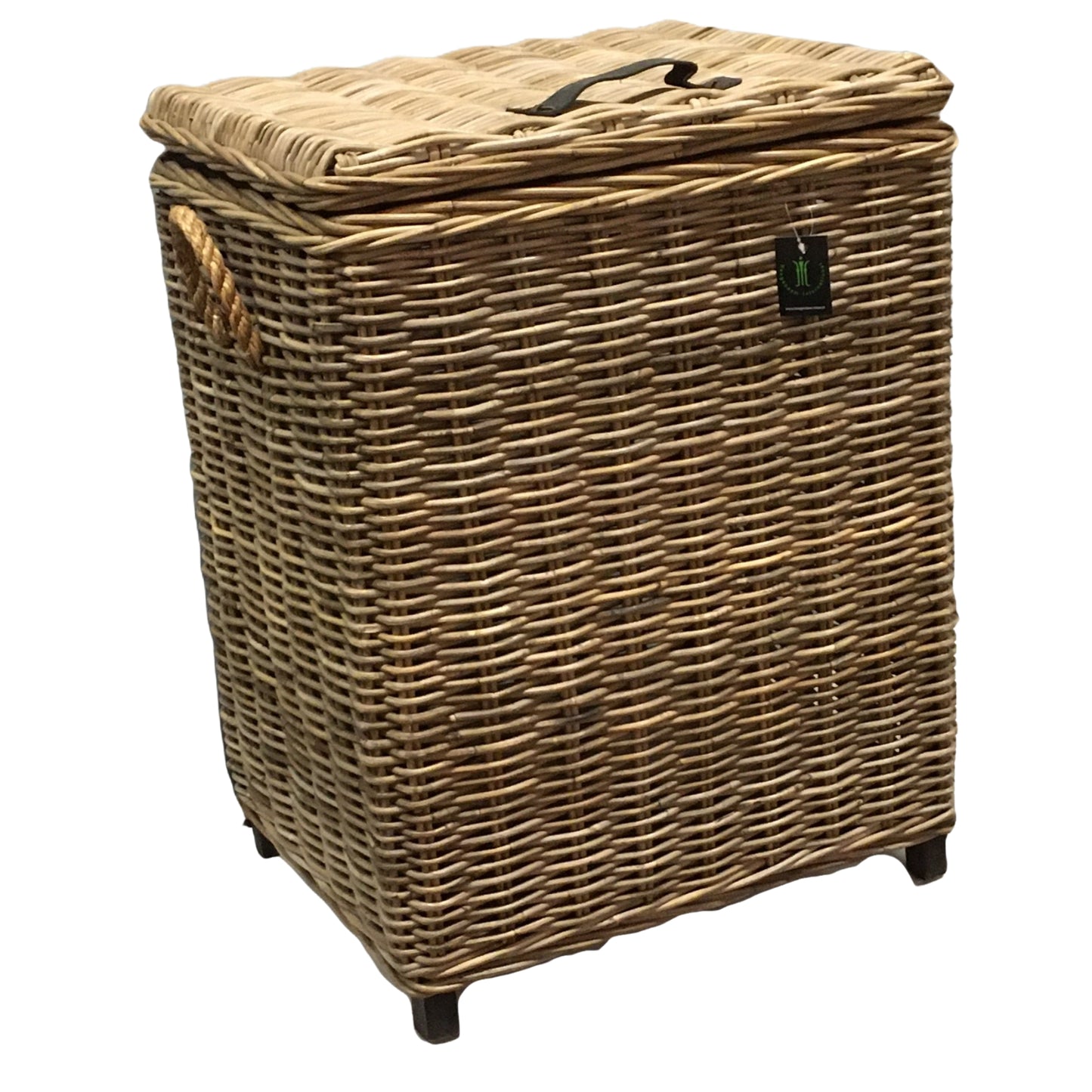 LAUNDRY BASKET RECT w/LINING - KUBU GRAY