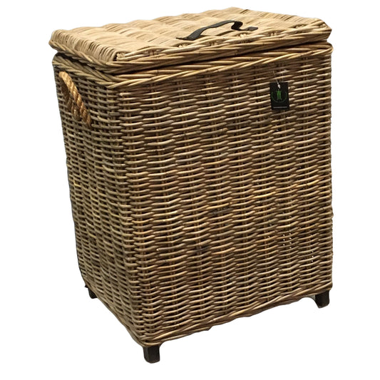 LAUNDRY BASKET RECT w/LINING - KUBU GREY