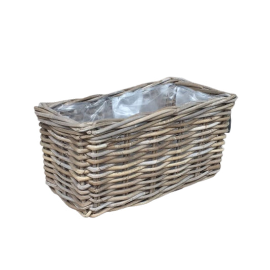RECHT PLANTER MEDIUM 40x20xH20cm KOBOO GRAU INKL. KUNSTSTOFFEINLAGE
