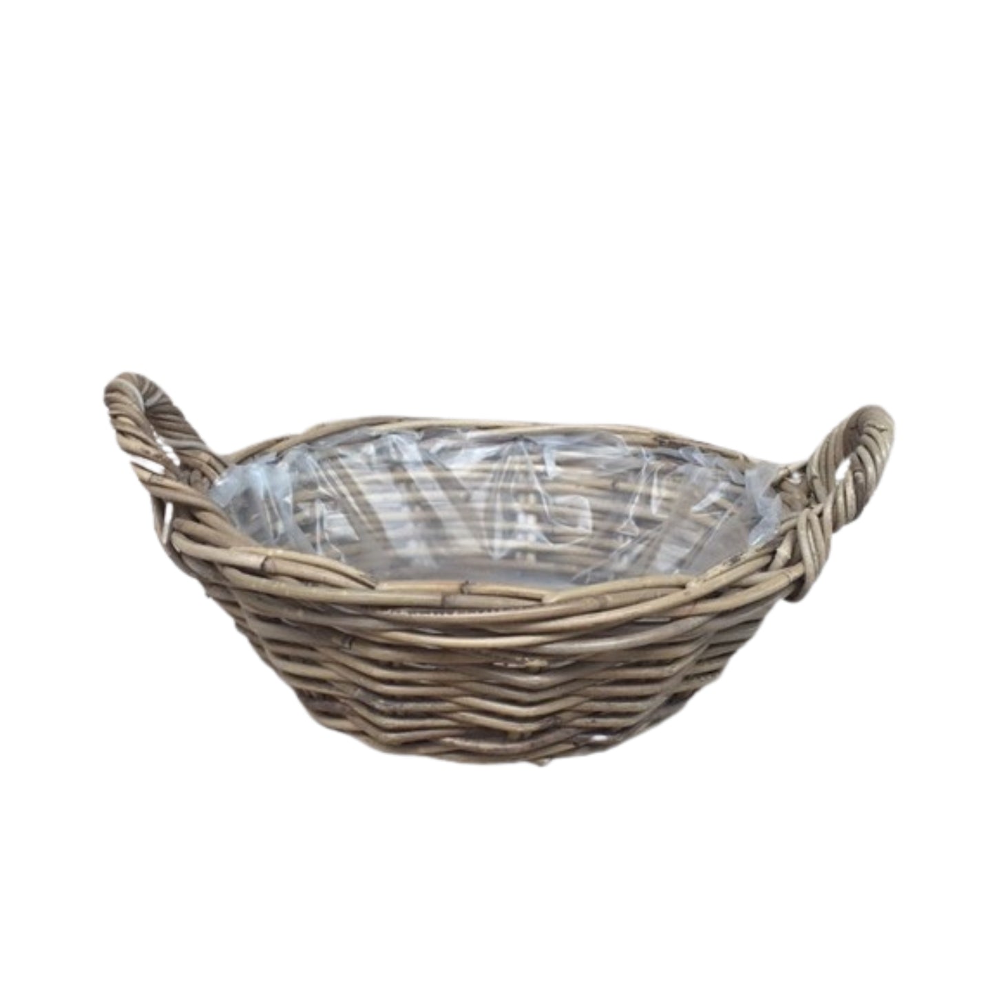 ROUND PLANT BOWL w/HANDLE KOBOO GRAY Ø.40 H.13.5cm INCL PLASTIC LINING