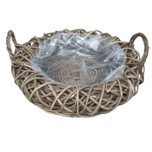 PFLANZENKRANZ m. GRIFF KOBOO GREY Ø.50 H.13cm INKL. KUNSTSTOFFEINLAGE
