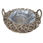 PLANT WREATH w/HANDLE KOBOO GRAY Ø.50 H.13cm INCL PLASTIC LINING