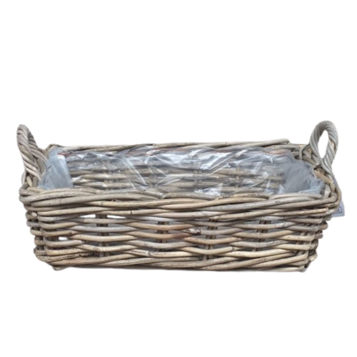 RECT. BASKET w/HANDLE KOBOO GREY 47x27xH14cm INCL PLASTIC LINING