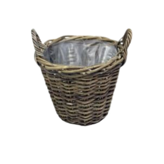 KARTOFFELKORB Ø 35 H.25 cm KOBOO GRAU m/KUNSTSTOFF