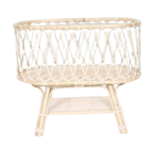 STUBENWAGEN RATTAN POLIERT RATTAN-KERN MONTIERT INKL. KISSEN NATUR HALBE HAUT
