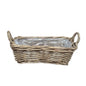 RECT. BASKET w/HANDLE KOBOO GREY 37x22xH12cm INCL PLASTIC LINING
