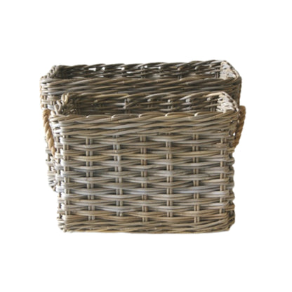 RECT BASKET w/ROPE HANDLES S/2