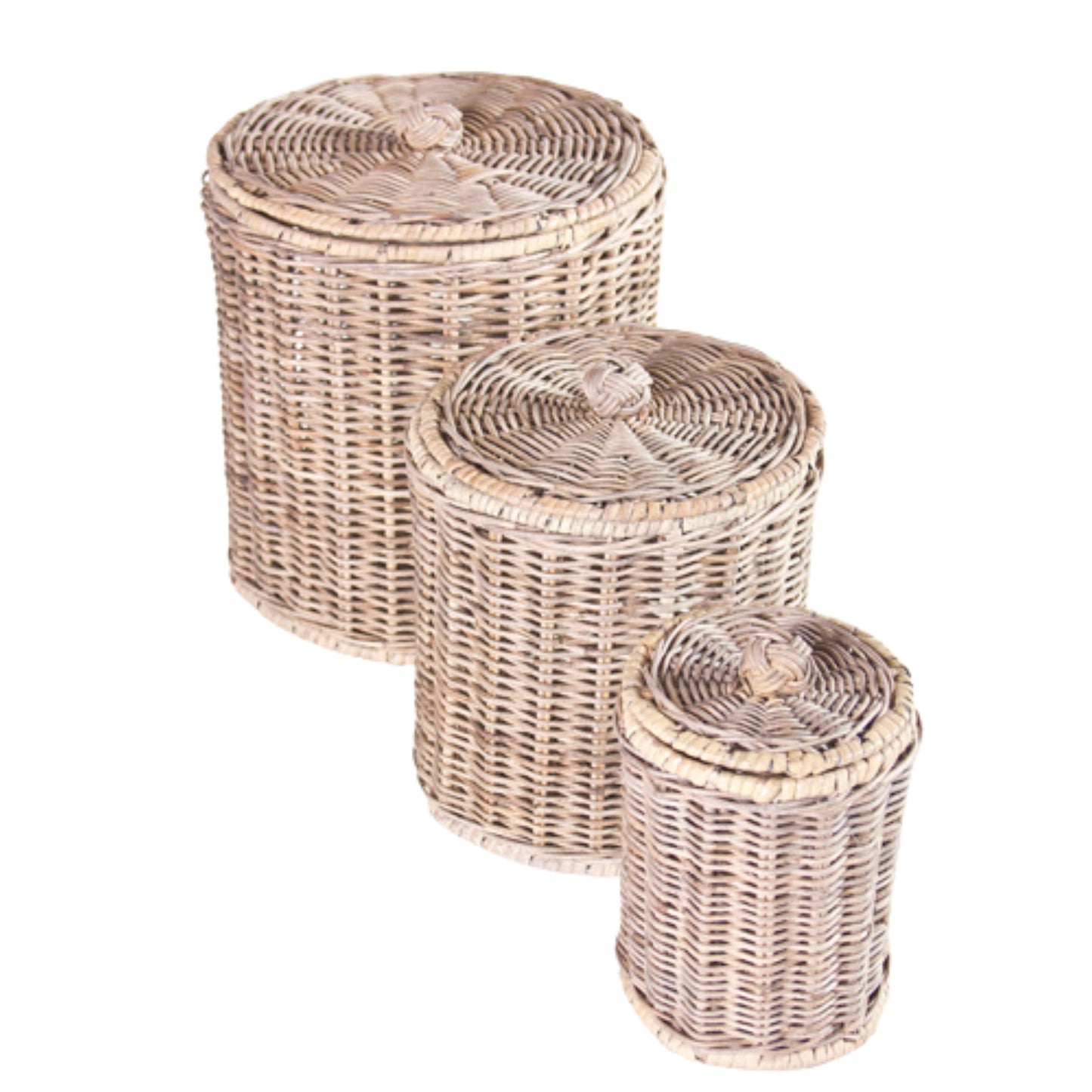 ROUND STORAGE BOX WITH LID S/3