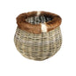 BASKET ROUND KUBU GREY w/GOAT FUR
