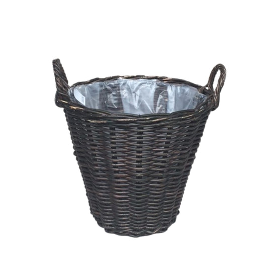 KARTOFFELKORB Ø.45 H.40 cm KROKO RATTAN m/PLASTIK