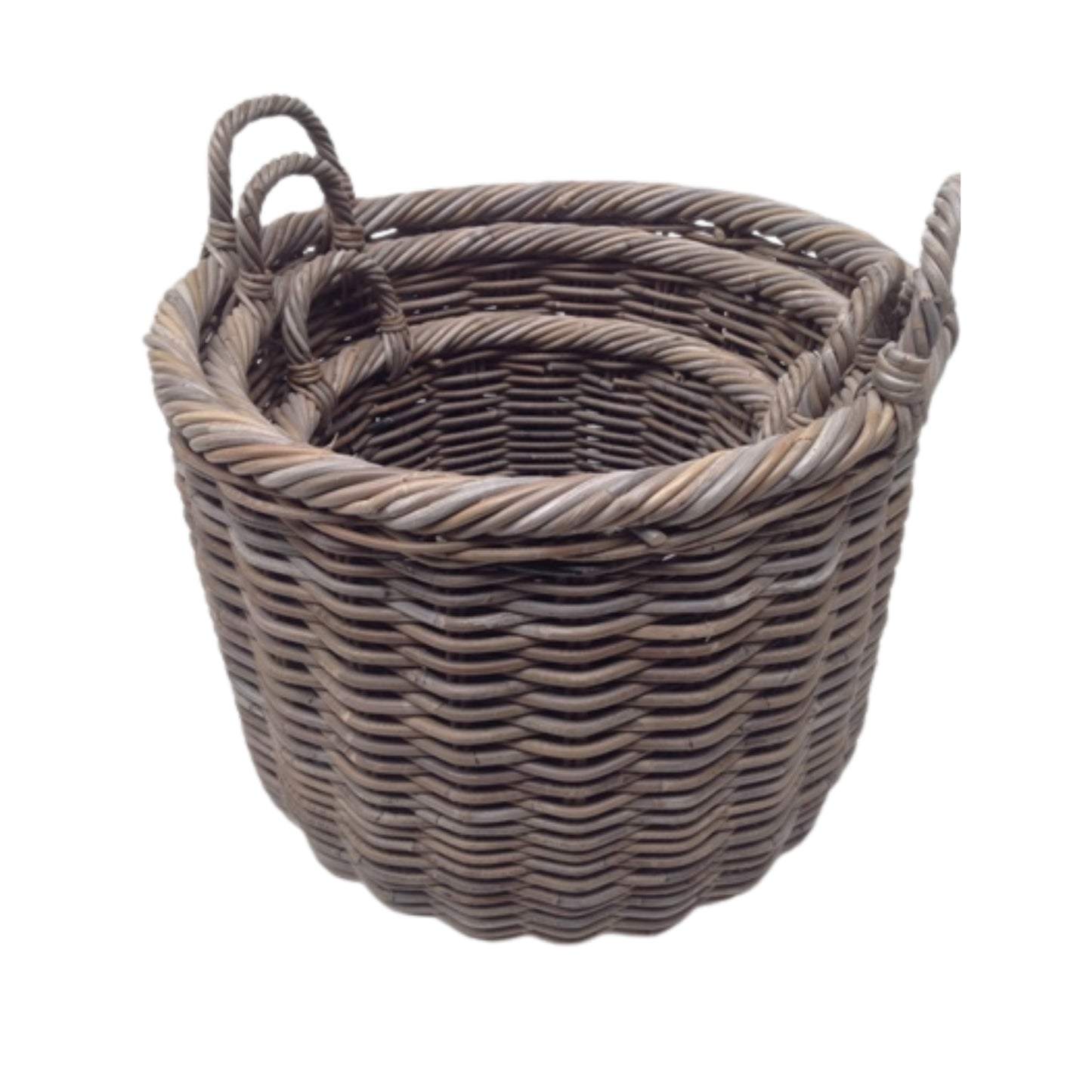ROUND BASKET S/3 KOBOO GREY