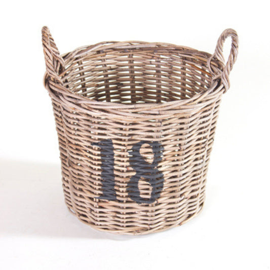 RATTANKORB „18 MEDIUM SIZE SRIMIT GRAU