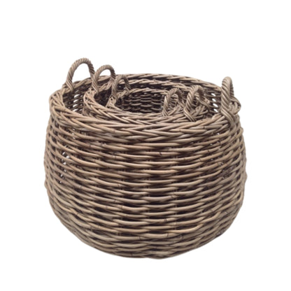 RUNDKORB S/3 KOBOO GRAU