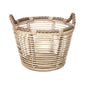 BASKET ROUND w/ROPE HANDLE - NATURAL YELLOW
