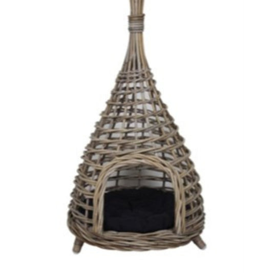 INDIAN CAT HOME w/CUSHION - KUBU GREY