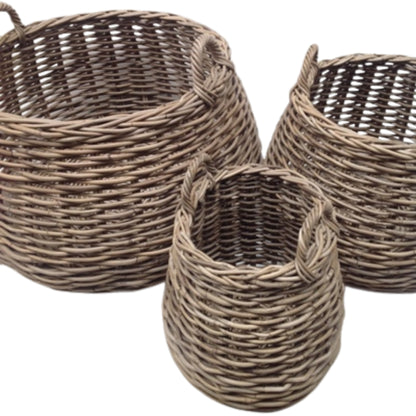 RUNDKORB S/3 KOBOO GRAU