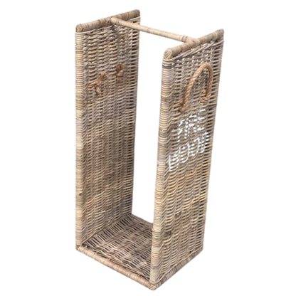 LOGHOLDER ON IRON FRAME XXL H100cm 'FIRE WOOD' KOBOO GRAY