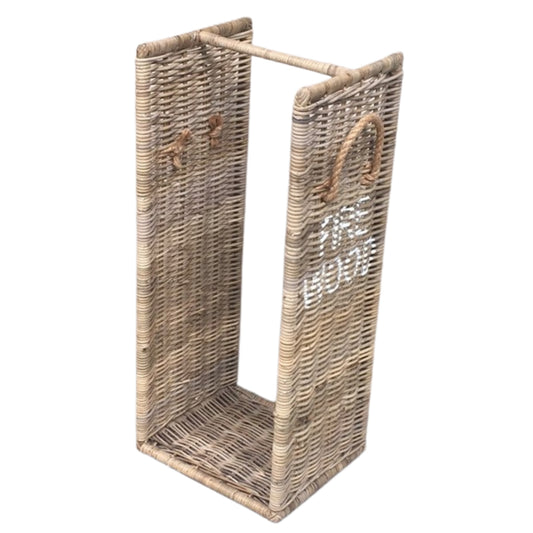 HOLZHALTER AUF EISENRAHMEN XXL H100cm „FIRE WOOD“ KOBOO GRAU