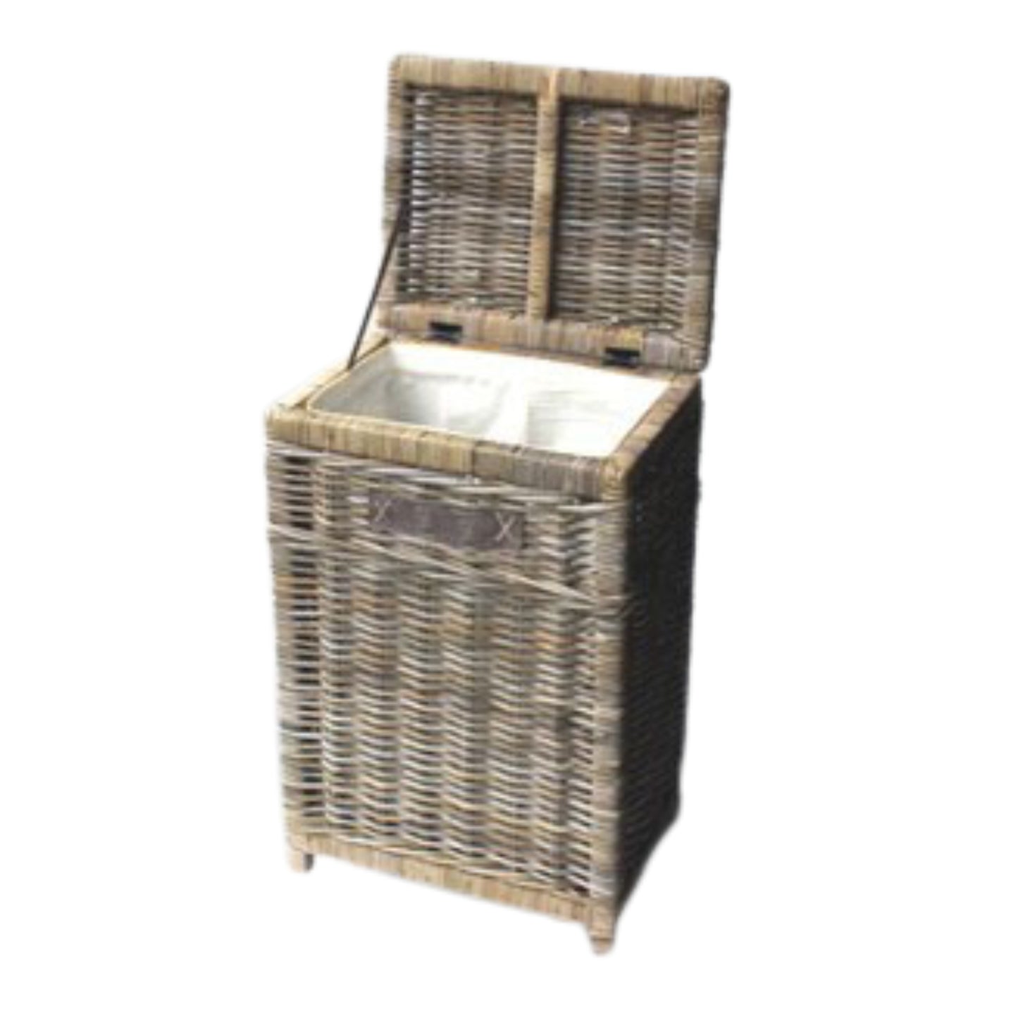 LAUNDRY BASKET RECT w/LINING - KUBU GREY