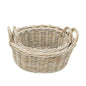 OVAL BASKET S/2 w/HANDLE KOBOO GREY