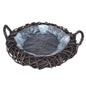 PLANT WREATH w/HANDLE CROCO RATTAN Ø.50 H.13cm INCL PLASTIC LINING