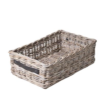 KORB RECHTECKIG m. LETHERGRIFF GROSS KOBOO GREY