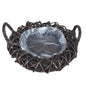PLANT WREATH w/HANDLE CROCO RATTAN Ø.40 H.12cm INCL PLASTIC LINING