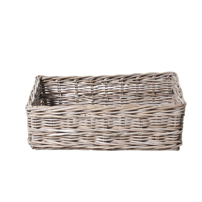 KORB RECHTECKIG m. LETHERGRIFF GROSS KOBOO GREY
