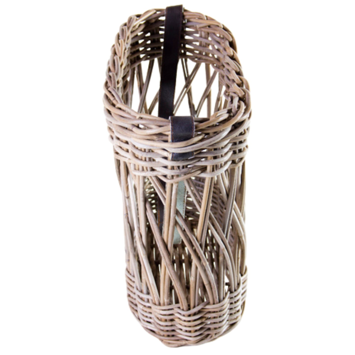 RATU FLOWER BASKET W/LEATHER HANDLE