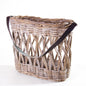 RATU FLOWER BASKET W/LEATHER HANDLE