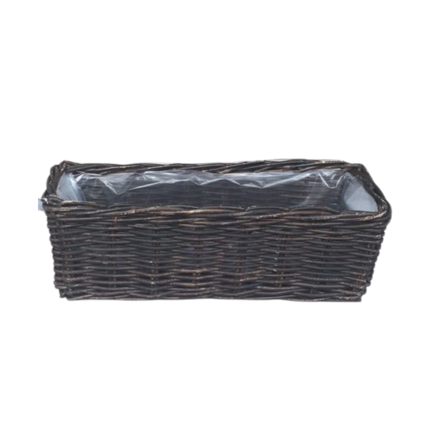 RECT PLANTER LARGE 60x23xH20cm CROCO RATTAN INCL PLASTIC LINING